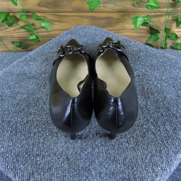 Etienne Aigner Women's Parliment Pump Black Leather Pump 7.5 Medium Gently Used - Picture 4 of 6